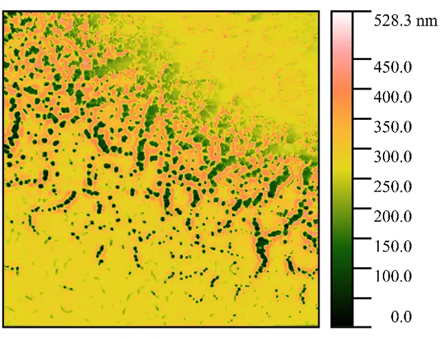 Электропробой пленки полиметилметакрилата на кремнии. Полуконтактный режим АСМ.